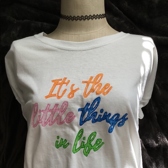 Gildan Tops - It's The Little Things In Life Tshirt Hand Painted